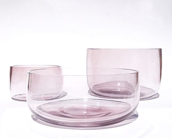 Set of purple Watermark bowls